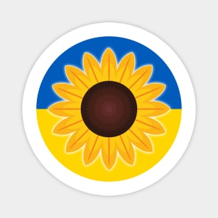 Sunflower For Ukraine - Ukraine Flag - Sunflower Seeds Magnet