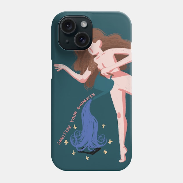 Sanitize Your Gadgets Phone Case by samsum.art