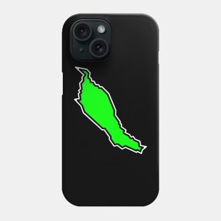 Denman Island in Flashy Lime Green - Simple Silhouette - Denman Island Phone Case