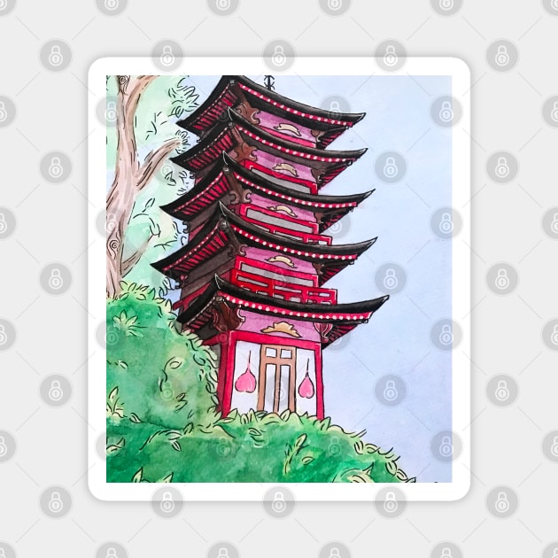 Japanese Tower Magnet by Lady Lilac