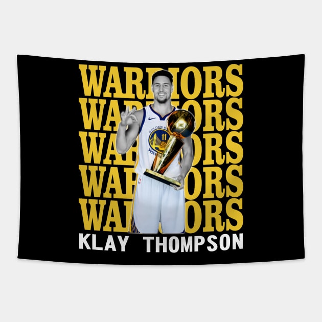 Golden State Warriors Klay Thompson 11 Tapestry by Thejockandnerd