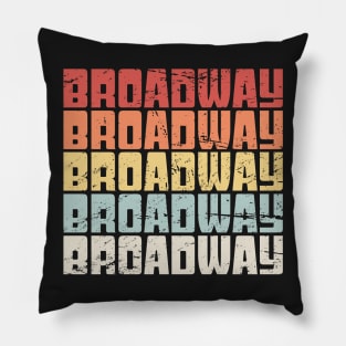 Retro BROADWAY Text Pillow