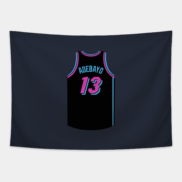 Bam Adebayo Miami Jersey Qiangy Tapestry by qiangdade