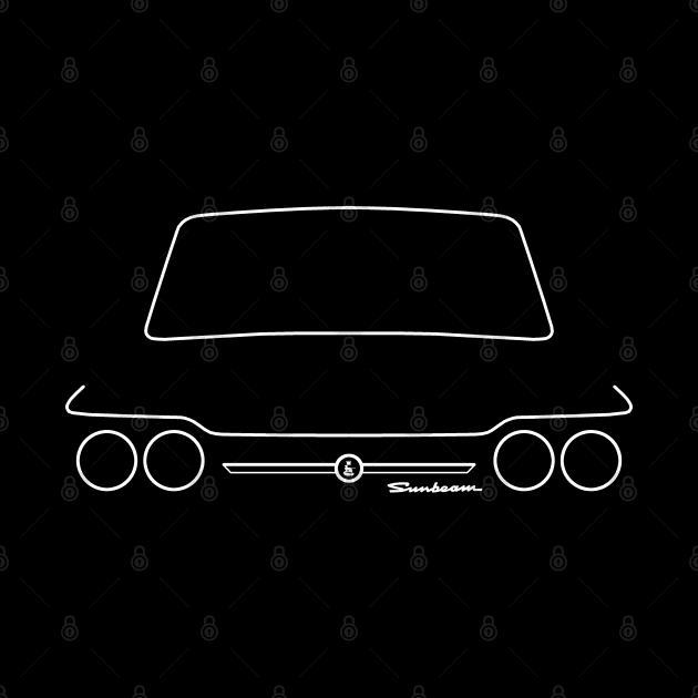 Sunbeam Stiletto classic car outline graphic (white) by soitwouldseem