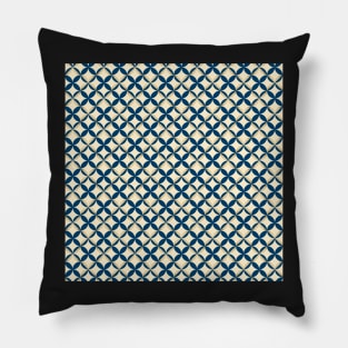 Retro semicircles blue and beige geometrical pattern Pillow