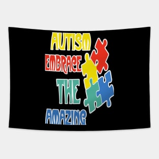 Autism Awareness T-ShirtAutism Amazing Cute Funny Colorful Shirt Pride Autistic Adhd Aspergers Down Syndrome Cute Funny Motivational Inspirational Gift Idea T Tapestry