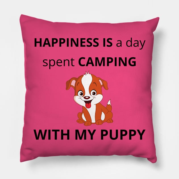 Happiness is a day spent camping with my Puppy Pillow by TheMugzzShop