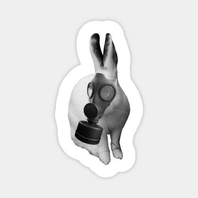 gasmask rabbit Magnet by takesick