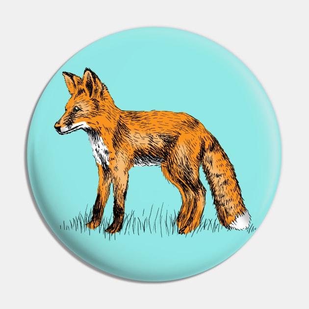 Fox Print Pin by rachelsfinelines