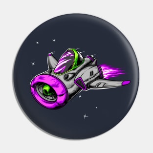 Space Ship Racer Illustration Lighter Pin