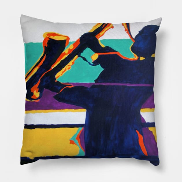 color jazz groove 1 Pillow by jmodern