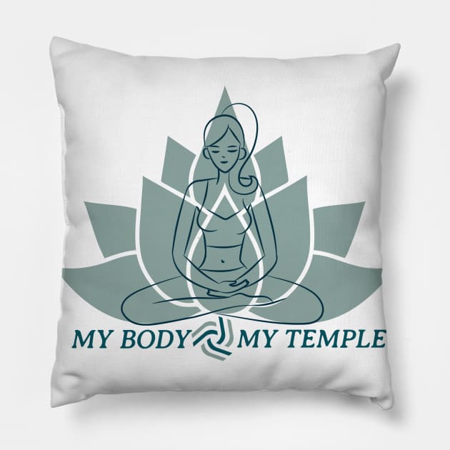 My body, my temple - Self Acceptance Pillow by Abstract Designs