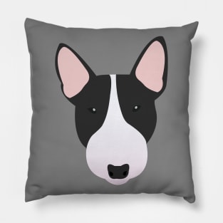 Black and White Miniature Bull Terrier Pillow