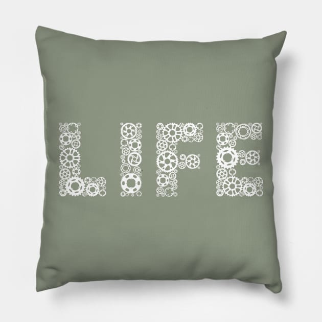 LIFE with Chainrings Pillow by NeddyBetty