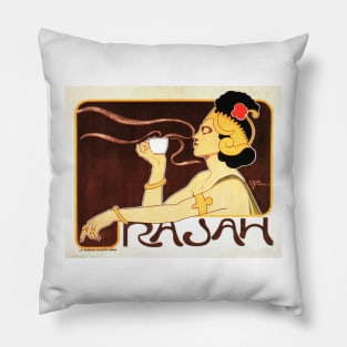 RAJAH COFFEE Henri Meunier Belgian Vintage Art Nouveau Pillow