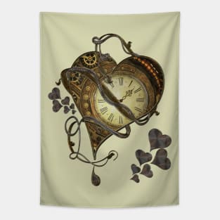 Wonderful elegant steampunk heart, beautiful clockwork Tapestry