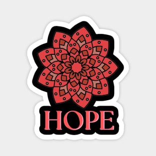 Hope Orange Mandala Magnet