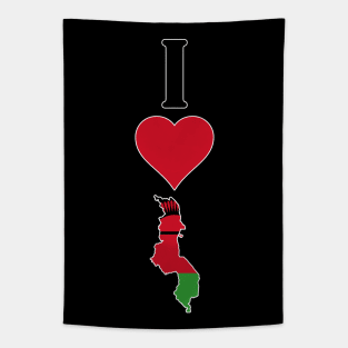 I Heart Malawi Vertical I Love Malawian National Flag Map Tapestry