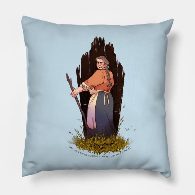 Build Mama a Coffin: Glory Ann Boggs (dark text) Pillow by Old Gods of Appalachia