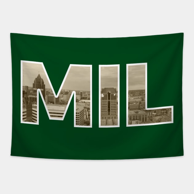 Milwaukee Bucks MIL Skyline Tapestry by StupidHead