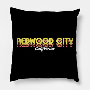 Retro Redwood City California Pillow