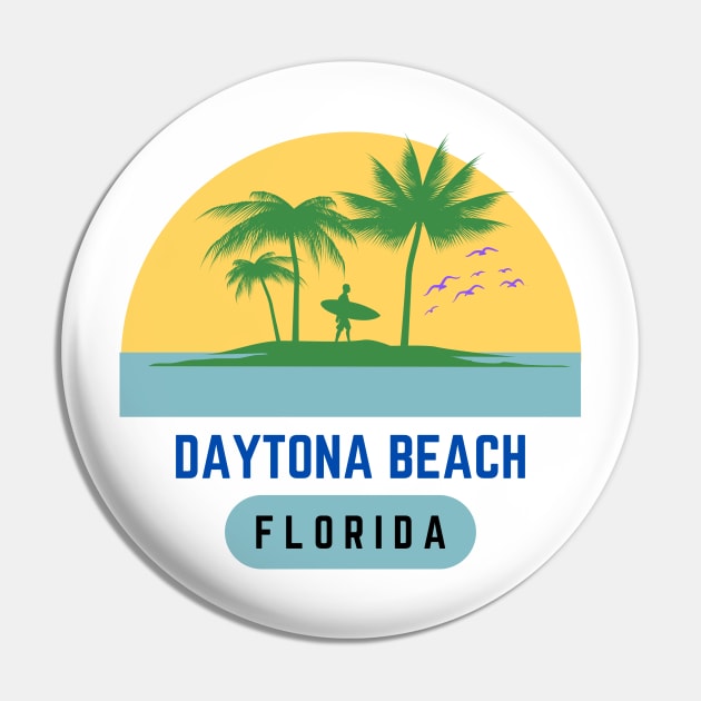 Daytona Beach Florida Sunset Vintage Pin by bougieFire