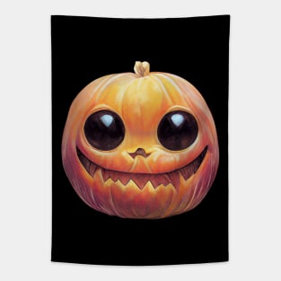 Creepy Cute Pumpkin Face Tapestry