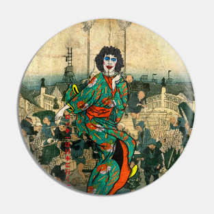 rocky goes to japan Ukiyo-e Pin