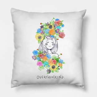 OVERTHINKING (black version) Pillow