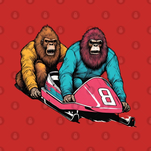 Funny Bobsleigh with Bigfoot Crews in Winter Sports Bobsleighing Christmas by DaysuCollege