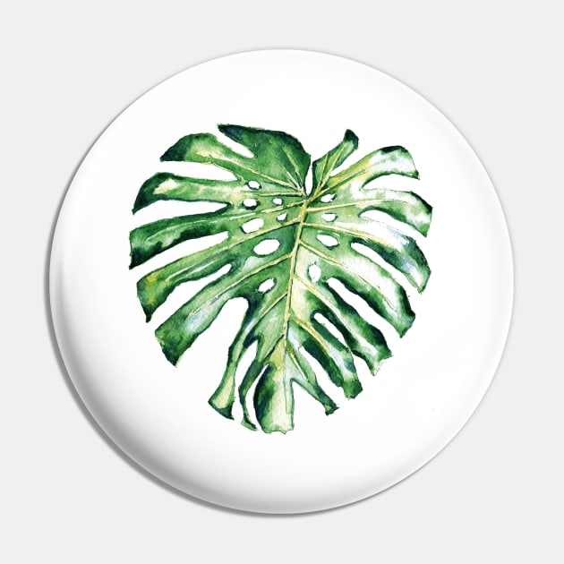 Monstera leaf Pin by victoriazavyalova_art