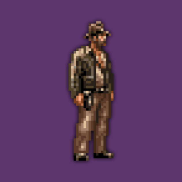 Indiana Jones low-res pixelart - Indiana Jones - T-Shirt | TeePublic