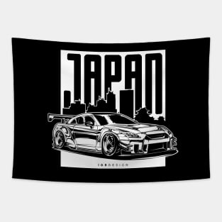 Nissan GTR R35 (White Print) Tapestry