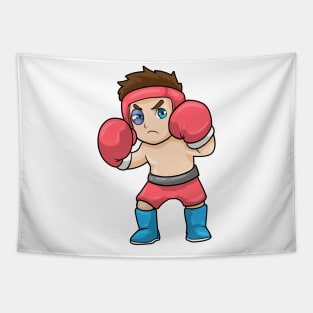 Boxer with Head Protection & Boxing gloves Tapestry