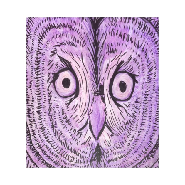 Purple Owl Face by HeartonSleeves