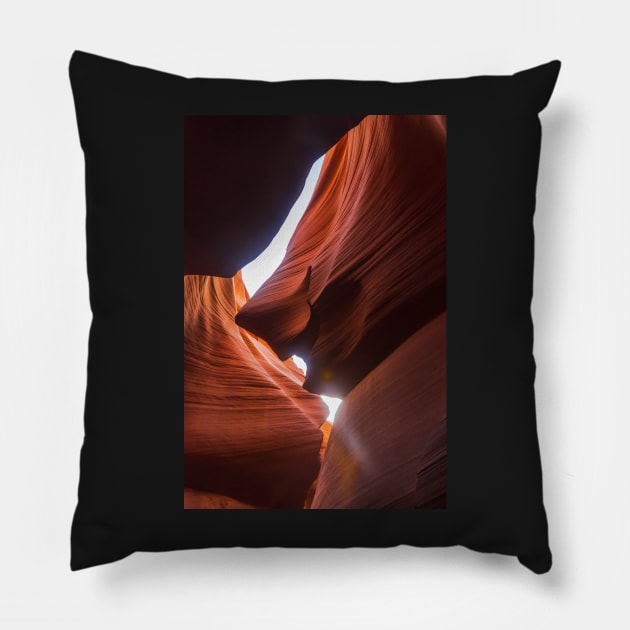 Cartoon Villain Profile in Lower Antelope Canyon Pillow by Debra Martz