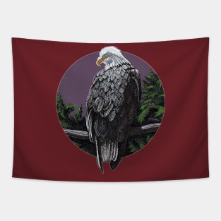 Bald eagle looking over shoulder Tapestry