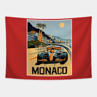 Monaco Automobile Road Racing Grand Prix Advertising Print Tapestry