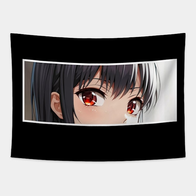 Anime Eyes - Lewd Character Red Eyes Tapestry by AnimeVision