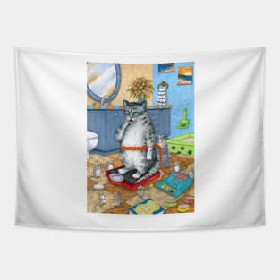 Cat 579 overweight cat Tapestry