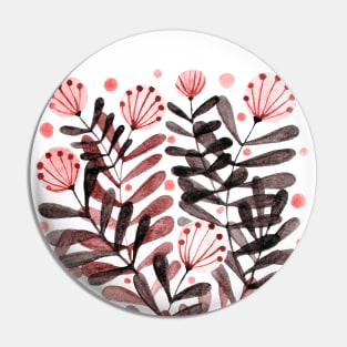 Flowers and foliage - living coral and brown Pin