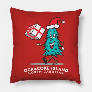 Ocracoke Island, NC Vacationing Christmas Tree Pillow