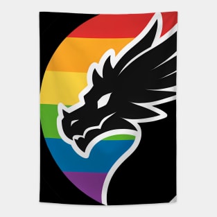 LGBTQ Pride Dragon Anthro Scalie Rainbow Logo Tapestry