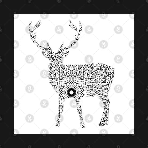 Stag deer mandala by BilcosDesigns