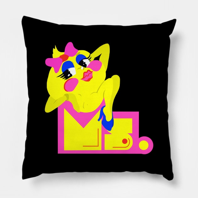 Ms Pacman Pillow by ElviaMontemayor