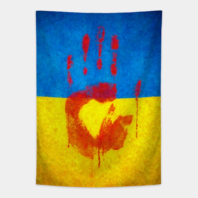 Ukraine - Bloody Hand Tapestry by Voodoo Production