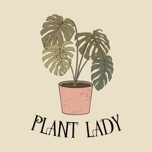 Plant Lady - Boho Monstera Plant (Black) T-Shirt