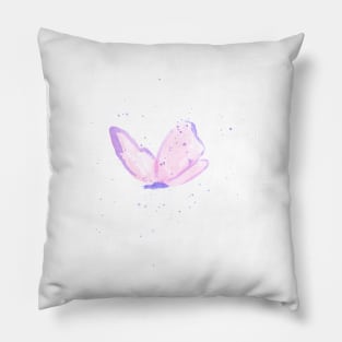 Pink gentle butterfly, insect, summer, spray. Watercolor, art decoration, sketch. Illustration hand drawn modern painting Pillow