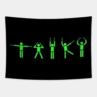 Taiko People green Tapestry