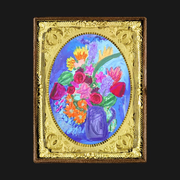 Bouquet of flowers abstract framed art by allysci